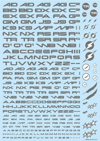 HiQ Parts TR Decal 3 Alphabet Gray (1pc) | 4573211373592