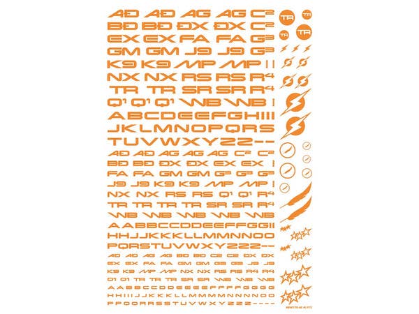 HiQ Parts TR Decal 3 Alphabet Orange (1pc) | 4573211373615