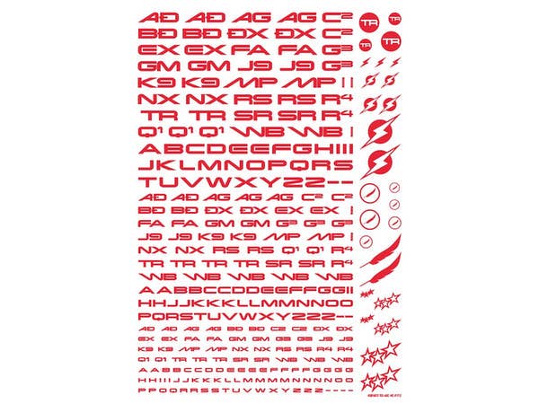 HiQ Parts TR Decal 3 Alphabet Red (1pc) | 4573211373639