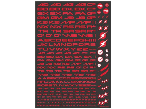HiQ Parts TR Decal 3 Alphabet Red (1pc) | 4573211373639