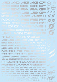 HiQ Parts TR Decal 3 Alphabet Silver (1pc) | 4573211373929