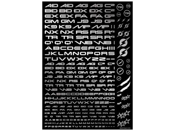 HiQ Parts TR Decal 3 Alphabet Silver (1pc) | 4573211373929