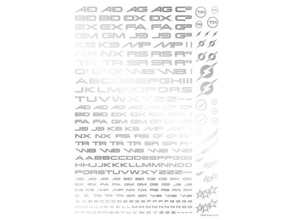 HiQ Parts TR Decal 3 Alphabet Silver (1pc) | 4573211373929