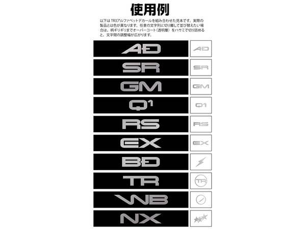 HiQ Parts TR Decal 3 Alphabet Silver (1pc) | 4573211373929