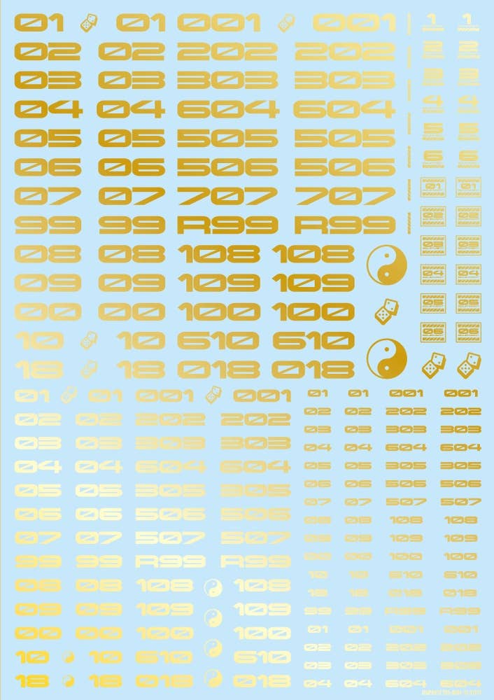 HiQ Parts TR Decal 3 Number Gold (1pc) | 4573211373899