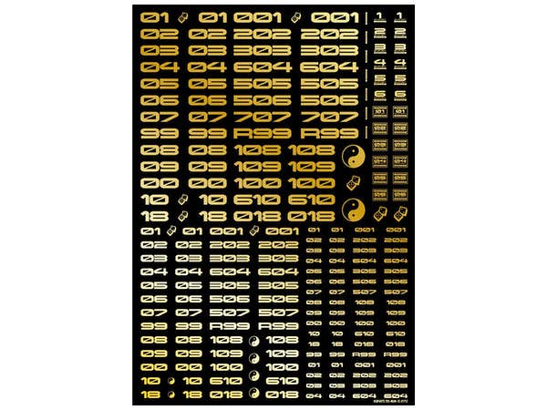 HiQ Parts TR Decal 3 Number Gold (1pc) | 4573211373899