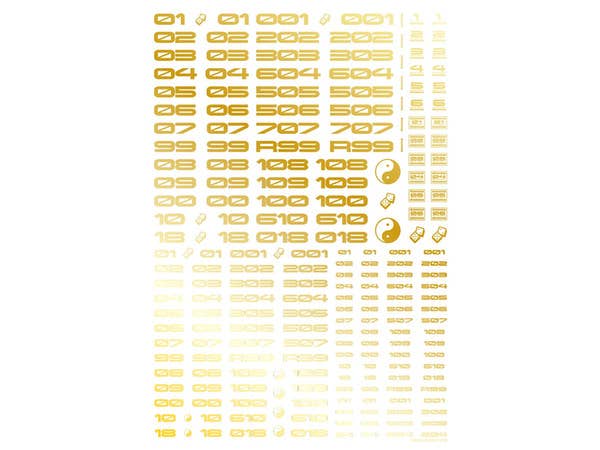 HiQ Parts TR Decal 3 Number Gold (1pc) | 4573211373899