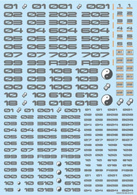 HiQ Parts TR Decal 3 Number Gray (1pc) | 4573211373585