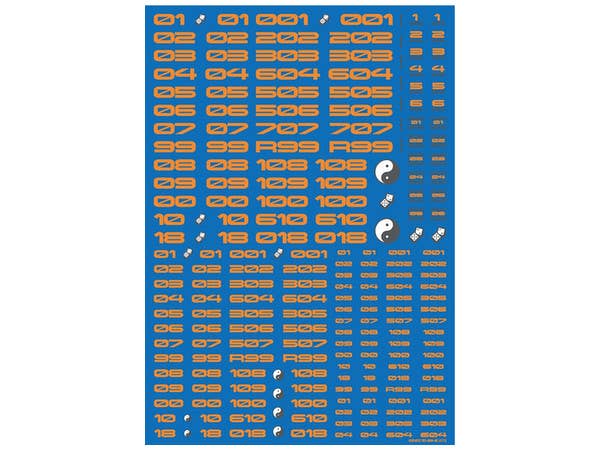HiQ Parts TR Decal 3 Number Orange (1pc) | 4573211373608