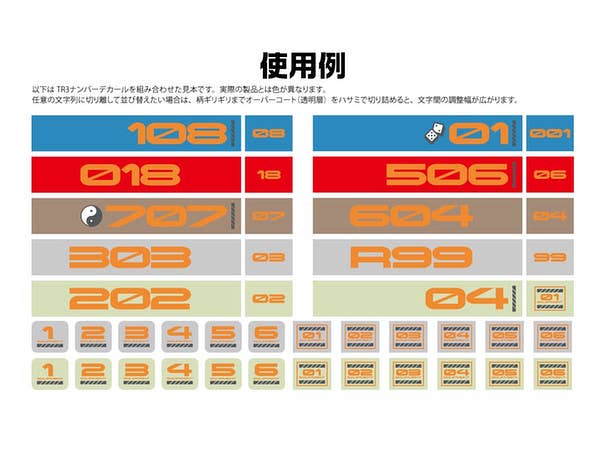 HiQ Parts TR Decal 3 Number Orange (1pc) | 4573211373608