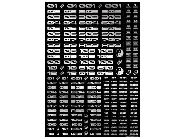 HiQ Parts TR Decal 3 Number Silver (1pc) | 4573211373912