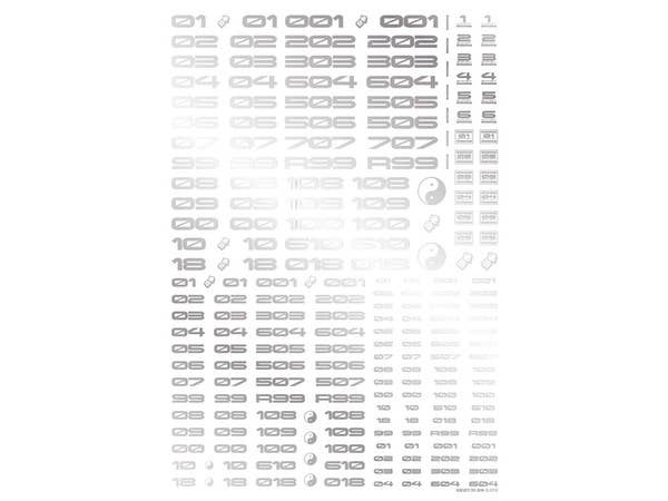 HiQ Parts TR Decal 3 Number Silver (1pc) | 4573211373912