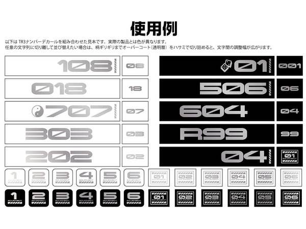 HiQ Parts TR Decal 3 Number Silver (1pc) | 4573211373912