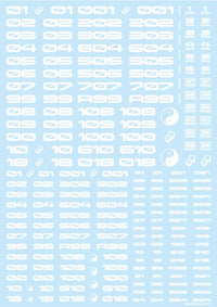 HiQ Parts TR Decal 3 Number White (1pc) | 4573211373561