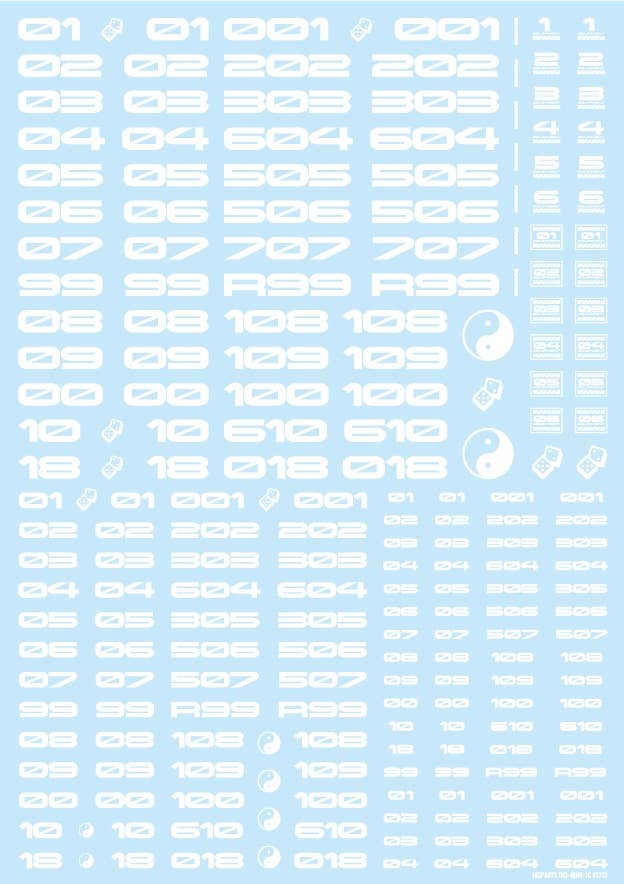 HiQ Parts TR Decal 3 Number White (1pc) | 4573211373561