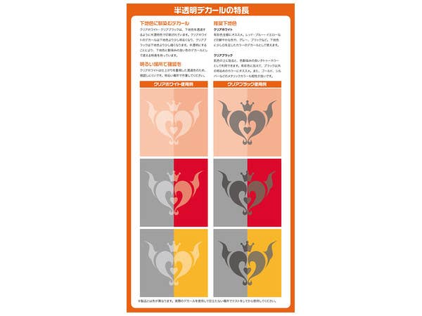 HiQ Parts Tattoo Decal 01 'Heart' Clear White (1pc) | 4573211374483