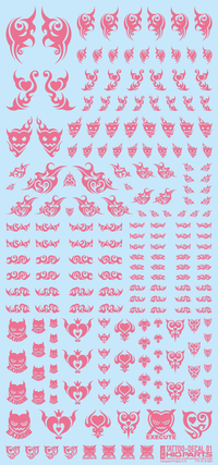 HiQ Parts Tattoo Decal 01 'Heart' Tattoo Pink (1pc) | 4573211370768
