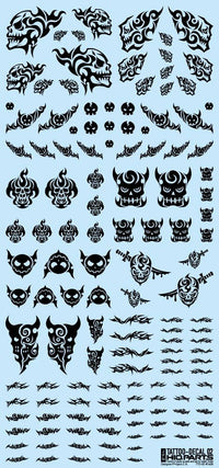 HiQ Parts Tattoo Decal 02 'Skull' Black (1pc) | 4573211372427