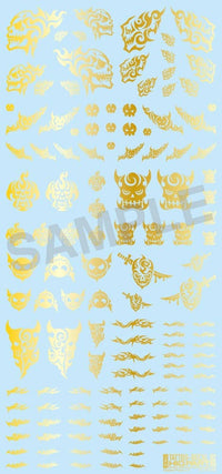 HiQ Parts Tattoo Decal 02 'Skull' Gold (1pc) | 4573211371956