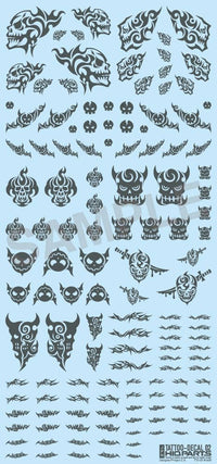 HiQ Parts Tattoo Decal 02 'Skull' Tattoo Gray (1pc) | 4573211371925