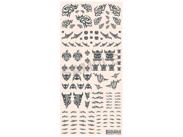 HiQ Parts Tattoo Decal 02 'Skull' Tattoo Gray (1pc) | 4573211371925