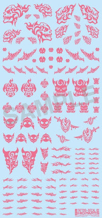 HiQ Parts Tattoo Decal 02 'Skull' Tattoo Pink (1pc) | 4573211371932