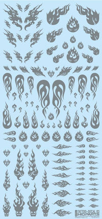 HiQ Parts Tattoo Decal 03 'Fire' Clear Black (1pc) | 4573211374537