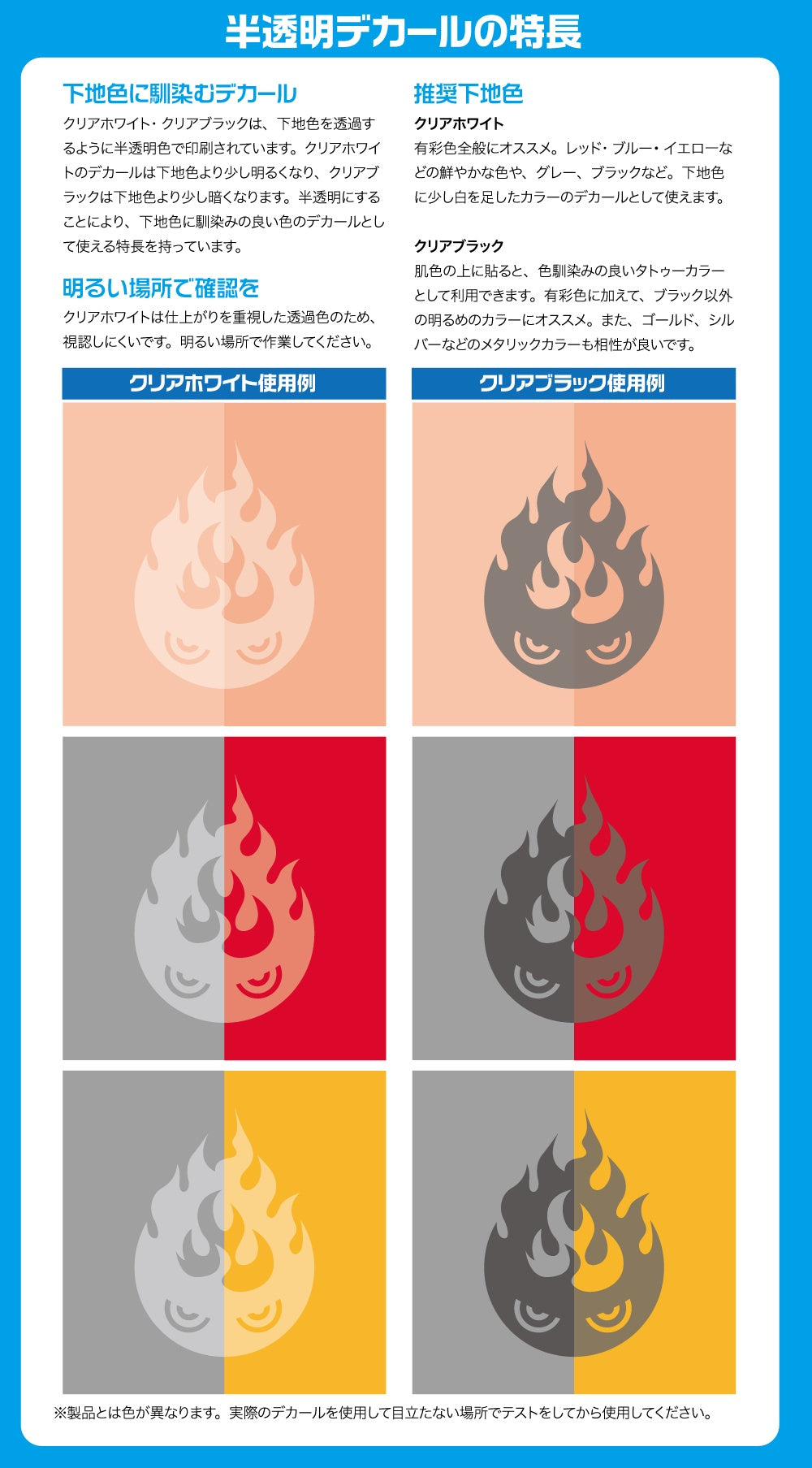 HiQ Parts Tattoo Decal 03 'Fire' Clear Black (1pc) | 4573211374537