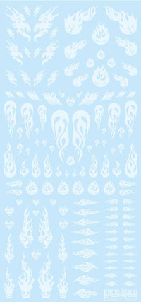 HiQ Parts Tattoo Decal 03 'Fire' Clear White (1pc) | 4573211374506