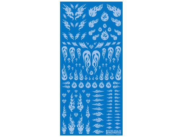 HiQ Parts Tattoo Decal 03 'Fire' Clear White (1pc) | 4573211374506