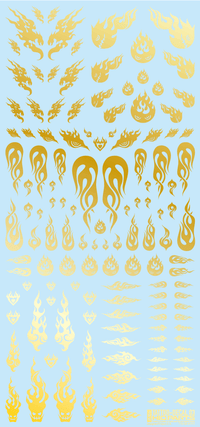 HiQ Parts Tattoo Decal 03 'Fire' Gold (1pc) | 4573211373233