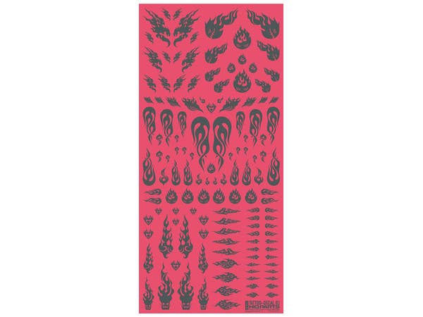 HiQ Parts Tattoo Decal 03 'Fire' Tattoo Gray (1pc) | 4573211373202