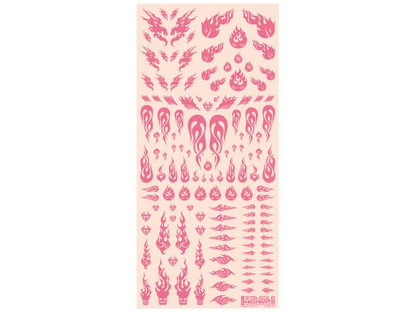 HiQ Parts Tattoo Decal 03 'Fire' Tattoo Pink (1pc) | 4573211373219
