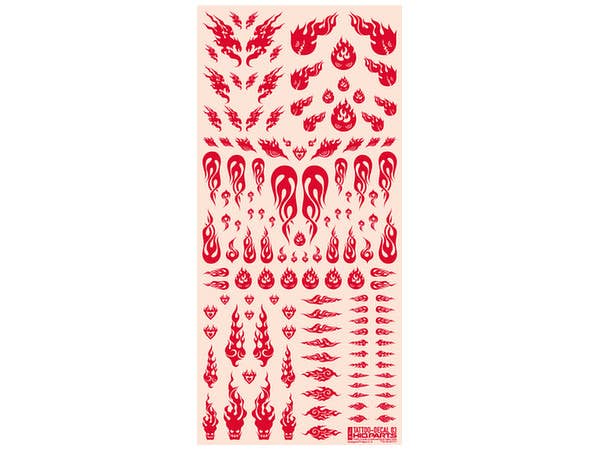 HiQ Parts Tattoo Decal 03 'Fire' Red (1pc) | 4573211373257
