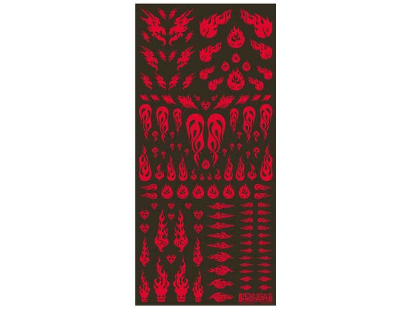 HiQ Parts Tattoo Decal 03 'Fire' Red (1pc) | 4573211373257