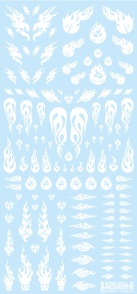 HiQ Parts Tattoo Decal 03 'Fire' White (1pc) | 4573211373226