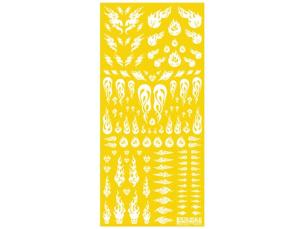 HiQ Parts Tattoo Decal 03 'Fire' White (1pc) | 4573211373226