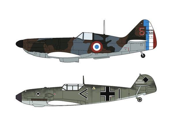 Hasegawa 1/72 Dewoitine D.520 & Messerschmitt Bf109E 'Battle of France' | 4967834023321