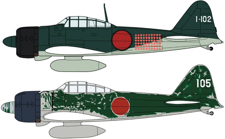 Hasegawa 1/72 Mitsubishi A6M2b/A6M3 ZERO FIGHTER TYPE 21/22 RABAUL ACE SET (Two kits in the box) | 4967834024373