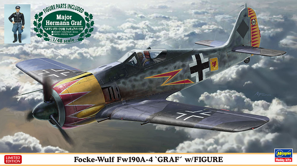 Hasegawa 1/48 Focke-Wulf Fw190A-4 'GRAF' w/ Figure | 4967834074927