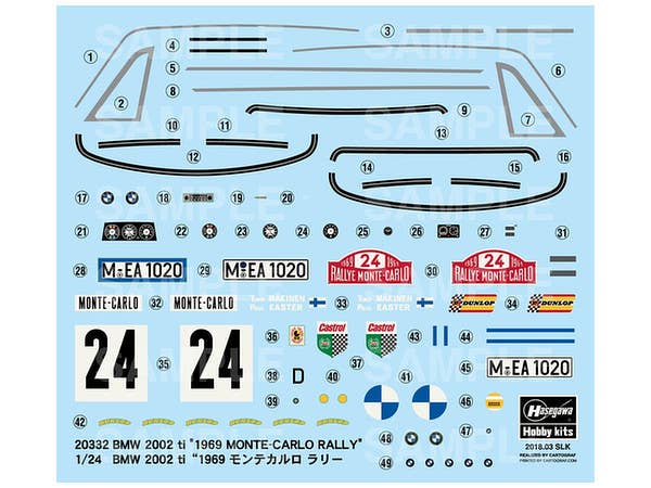 Hasegawa 1/24  BMW 2002 ti "1969 MONTE-CARLO RALLY" | 4967834203327
