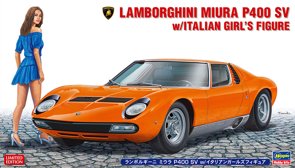 Hasegawa 1/24 Lamborghini Miura P400 SV w/ Italian Girl Figure | 4967834204232