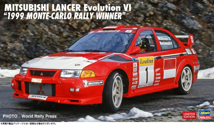 Hasegawa 1/24  MITSUBISHI LANCER Evolution VI "1999 MONTE-CARLO RALLY WINNER" | 4967834206663