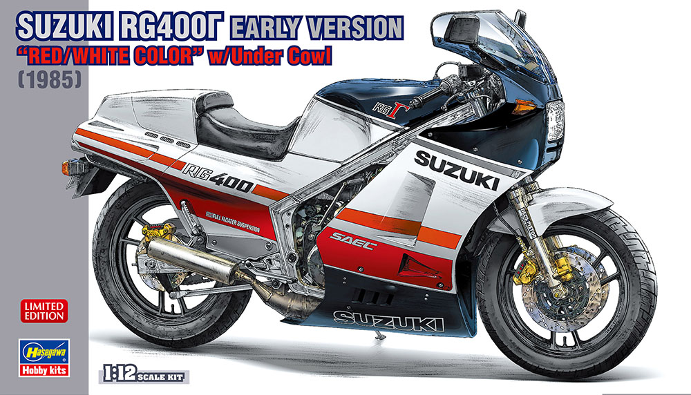 Hasegawa 1/12  SUZUKI RG400Γ EARLY VERSION "RED/WHITE COLOR" w/Under Cowl | 4967834217324