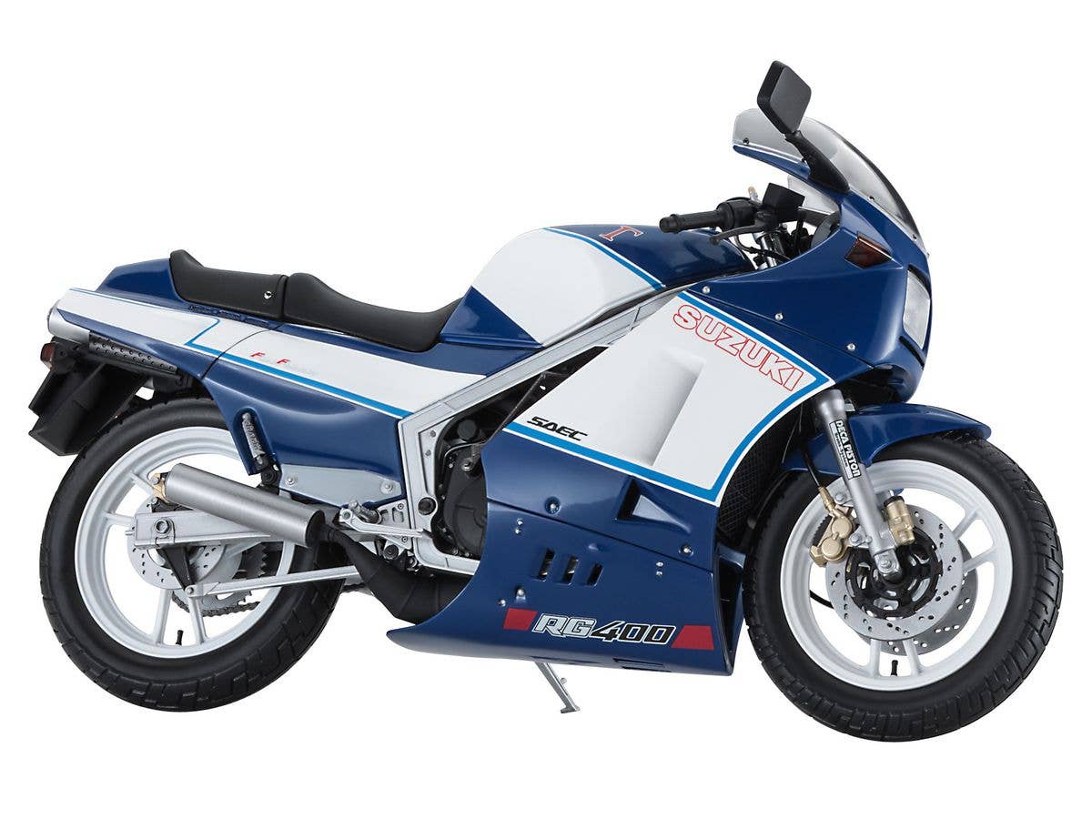 Hasegawa 1/12 Suzuki RG400 Late Version 'Blue/White Color' W/Under Cowl | 4967834217393
