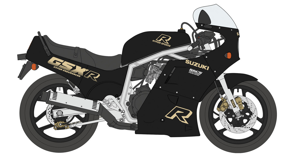 Hasegawa 1/12 SUZUKI GSX-R750(H)(GR71G) BLACK/GOLD COLOR(4967834217492)