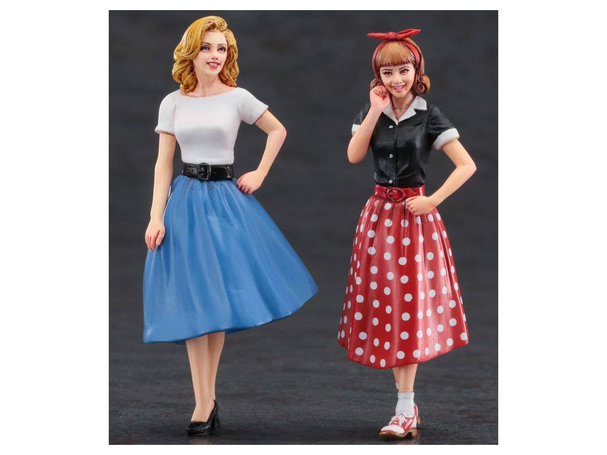 Hasegawa 1/24 50's American Girls Figure (Two Kits In The Box) | 4967834291102