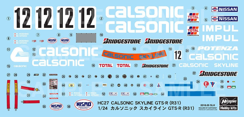 Hasegawa [HC27] 1:24 CALSONIC SKYLINE GTS-R (R31)
