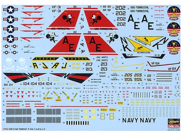 Hasegawa 1/48 PT46 F-14A Tomcat US Navy Carrier Borne Aircraft | 4967834072466