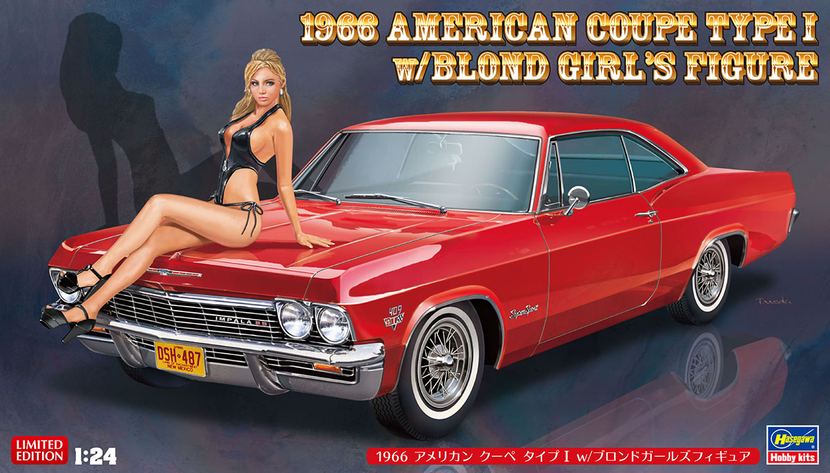Hasegawa 1/24 1966 American Coupe (Chevrolet Impala SS) Type I w/ Blond Girl's Resin Figure | 4967834522022